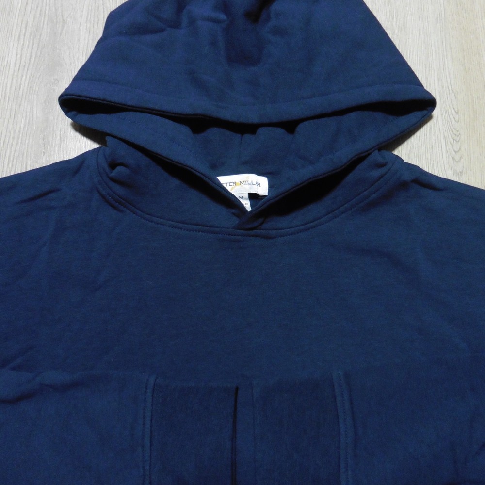 PETER MILLAR Mens M MEDIUM OASIS HOODIE NAVY BLUE PULLOVER SWEATSHIRT MF25K68