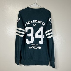 Maria Riding Co Petrol Blue SPADES Sweatshirt Mens Large Moto Biker Heritage