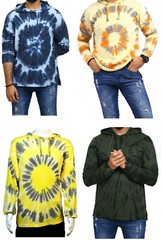Mens T Shirt Hoodie – Long sleeve – Tie Dye