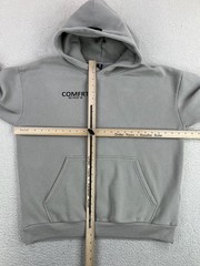 Comfrt Hoodie Mens Large Gray Fleece Pullover Coordinates Graphic Sweatshirt
