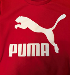 Puma Mens Red Big Logo Classic Fit Crewneck Sweatshirt Medium Long Sleeve