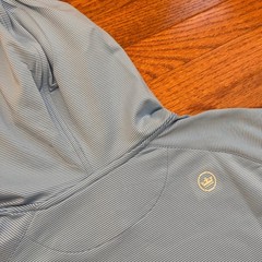 Peter Millar Pine Performance Hoodie Mens 2XL Golf Blue Striped Pullover EK45B
