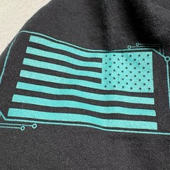 Grunt Style Mens Hoodie 3XL Big & Tall Black Teal Skull Flag Logo Graphics XXXL