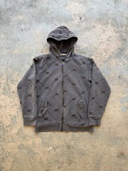 Vintage Brown Triple Five Soul Embroidered Zip Up Hoodie Size Large Mens