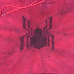 VINTAGE Spider Man Hoodie Mens Large Red Sweatshirt Hanes Tie Dye Pullover VTG
