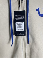 True Religion Men’s S Fog Beige Contrast Zip Hoodie NWT Buddha Logo $124