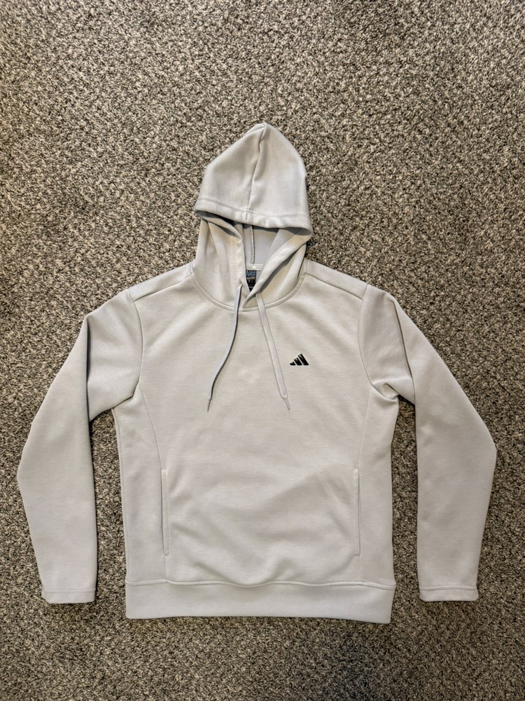 Adidas Men Essentials Gray Fleece Hoodie Size Small