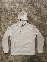 Adidas Men Essentials Gray Fleece Hoodie Size Small