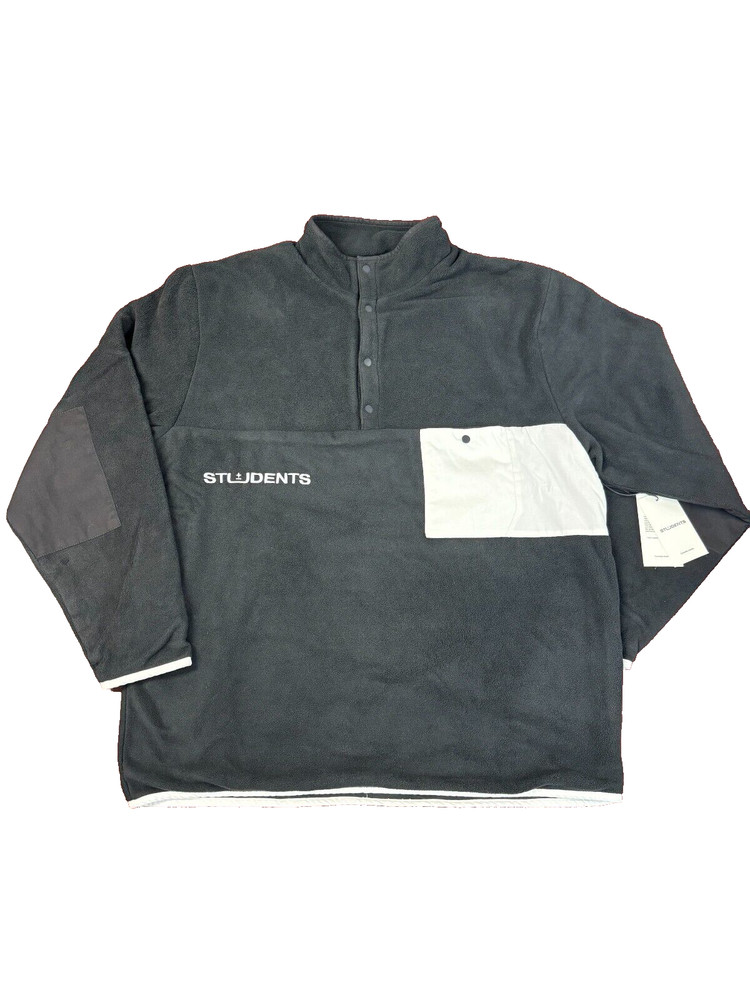 Students Golf Men’s Take Flight Outerwear Fleece Pullover Black White Size M