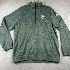 Adidas Team Issue TC Quarter Zip Pullover Mens Large Green Fleece Lined Gym Trai
