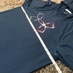 Under Armour Fishing Hoodie Shirt Mens Large Blue Iso Chill Hook Freedom USA