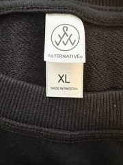 Alternative Apparel Black Crewneck Sweatshirt with Raw Hem | M, L, XL