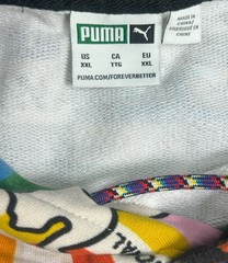 PUMA Forever Better Graphic Hoodie Mens XXL Colorblock All Over Print Streetwear