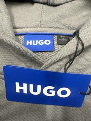 Hugo Boss Men’s Niftyhood Logo Cotton French Terry Pullover Hoodie-Slate Gray/XL