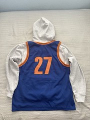 SUPREME New York Knicks Basketball Jersey / Hooded Sweatshirt Combo in Size M