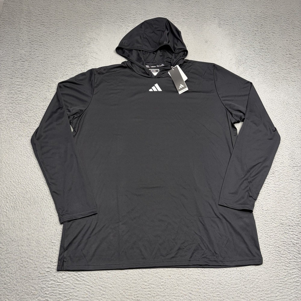 Adidas D4T Hoodie Shirt Men 2XL XXL Black White Aeroready Lightweight IM9854