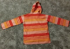 Authentic Made in India Colorful Red & Orange Hooded Shirt Wooden Buttons