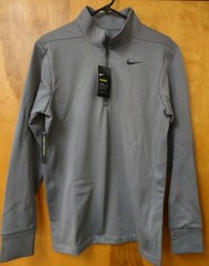 NEW Nike Dri Fit Essential Therma Half-Zip Pullover Mens S Gray AA3323-036