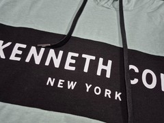 Kenneth Cole New York Long Sleeve Hoodie Shirt –Black /green Core Spring