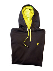 Men’s Fila Sport Pop black kangaroo pocket microfiber body mesh hood hoodie sz S