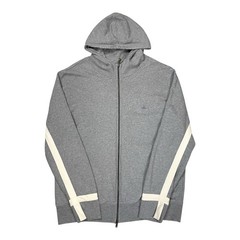 Vivienne Westwood Hoodie Zip Up Grey White Orb Logo Sweatshirt Turtle Stripe XXL