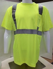 CLASS 3 Short Sleeve Safety Shirt , Polyester Birdeye Mesh