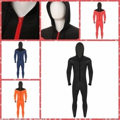 Men Jumpsuit Overalls Hooded Sexy Bodysuit One Piece Nightwear Mesh Romper