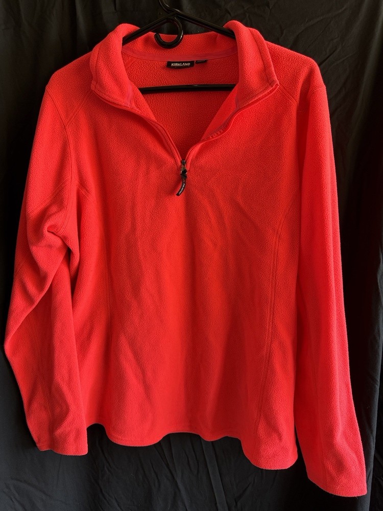 Kirkland Signature Woman’s Coral Fleece 1/4 Zip Mock Neck Sweatshirt XL