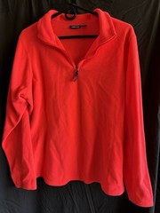 Kirkland Signature Woman’s Coral Fleece 1/4 Zip Mock Neck Sweatshirt XL