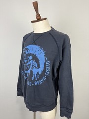 Diesel Blue Big Logo Long Sleeve Comfort Men’s Basic Cotton Sweatshirt Sz M