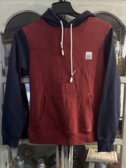 New Laguna Hoodie Sweatshirt Men’s Size Small Navy Deep Red Colorblock Pullover