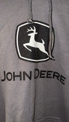 Custom John Deere Mens Large Gray Hoodie Tractor Cab Waterloo Iowa Gildan – Rare