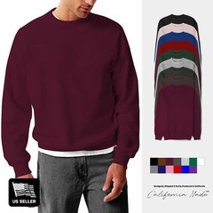 Mens Ultimate Heavyweight Sweatshirt Crew Neck Fleece Essentials Pullover XS-5XL