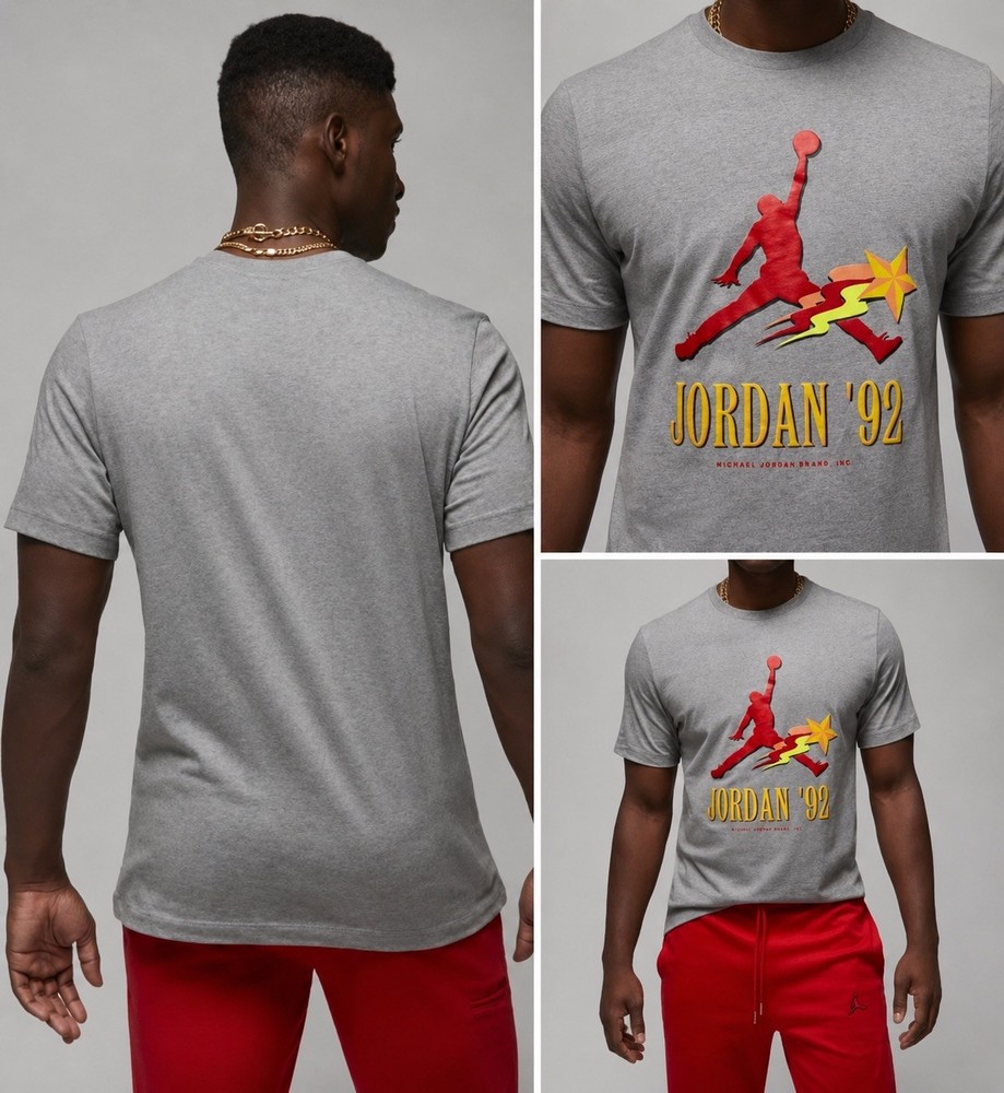 Nike Jordan ’92 Graphic T-Shirt DV1431-091 – Men’s Large – Gray – New with Tags