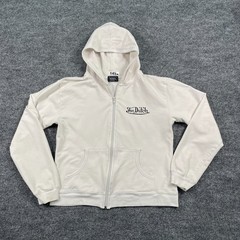 Vintage 90s Von-Dutch Full-Zip Hoodie Teens XL 17×19 White