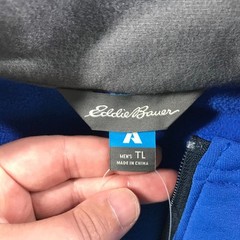 Eddie Bauer First Ascent Mens Tall L Mt Outpace Flex Fleece HZ Sapphire Blue NEW