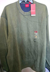 Arrow Mens XXL green Sueded Fleece LS Crew Neck Pullover Sweatshirt Sweater B200