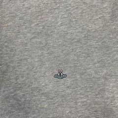 Vivienne Westwood Hoodie Zip Up Grey White Orb Logo Sweatshirt Turtle Stripe XXL