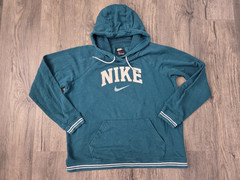 NIKE Hoodie Men’s Large Logo Pocket Cotton Rayon Poly Green
