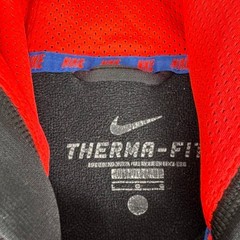Nike Hoodie Mens Large Black Red Therma Fit Sweatshirt Full Zip Up Performance