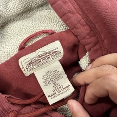 Katahdin Iron Works Hoodie Mens XL Red Sherpa Lined Full Zip Fleece LL Bean