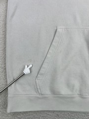 Nike Hoodie Mens Large White Fleece Pullover Swoosh Logo Kangaroo Sweatshirt