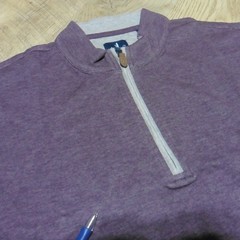 JOHNNIE-O Mens L LARGE PULLOVER SULLY 1/4 ZIP ROYAL PLUM PURPLE GOLF SWEATSHIRT