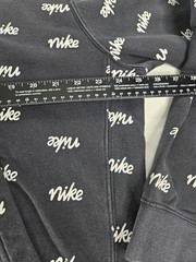 Nike All Over Print Spell Out Hoodie Men L Black White Drawstring Pouch Pocket