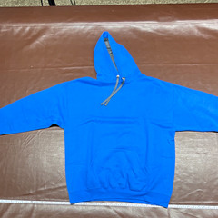 Men’s XL Blue Pullover Fleece Hoodie Drawstring Kangaroo Pocket Blank Fruit Loom