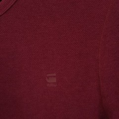 G Star Raw Pullover Crew Shirt Burgundy Large Organic Cotton Sustainable Preppy