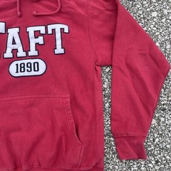 VTG Taft University Hoodie Mens Small Red College School Law Sports Outdoor Y2K