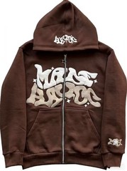Y2K Graffiti Zip Hoodie Oversized Streetwear 3D Print Harajuku Jacket Multicolor