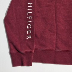 Tommy Hilfiger Men’s Size Medium Full Zip Hoodie Burgundy Red Long Sleeve Logo