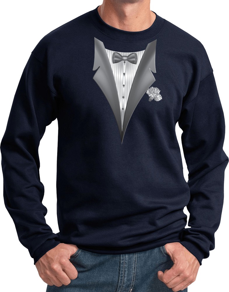 Buy Cool Shirts Tuxedo Sweatshirt White Flower Pullover Sweat Shirt